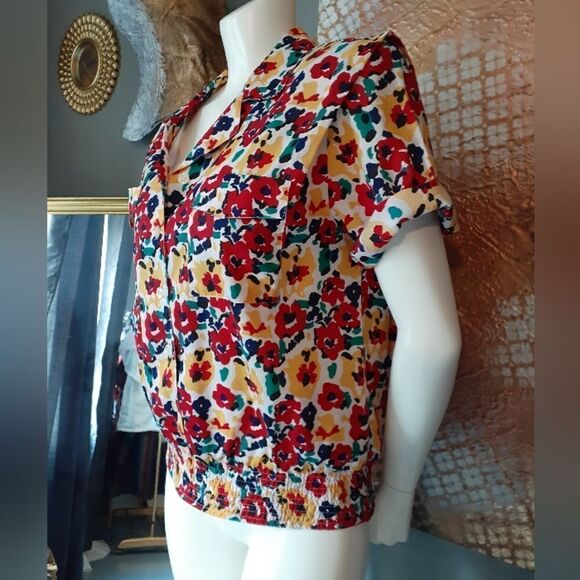Vintage Abstract Floral Blouse - Picture 6 of 13